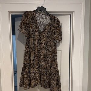 Emerson Fry Silk Leopard Print Dress